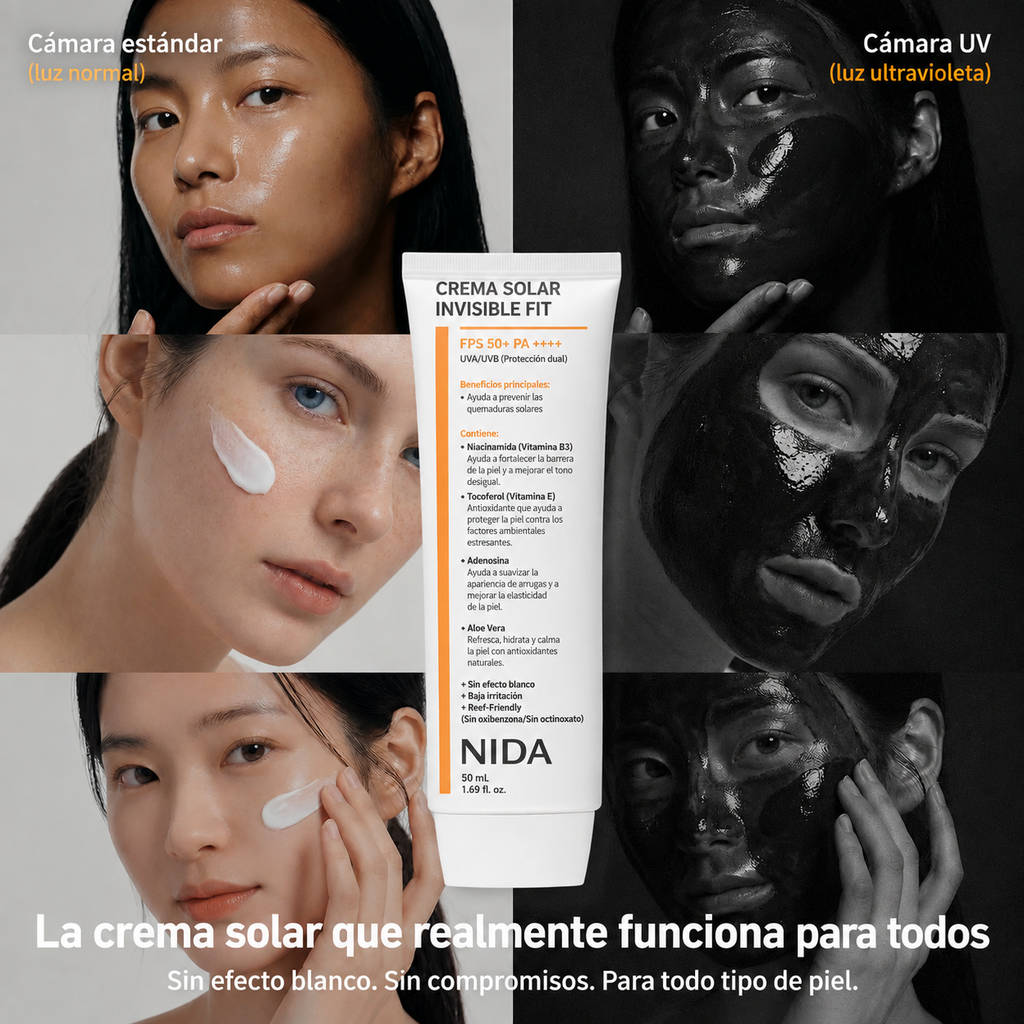 2X1 | NIDA®  Protector Solar Coreano  SPF50+ | Invisible Fit