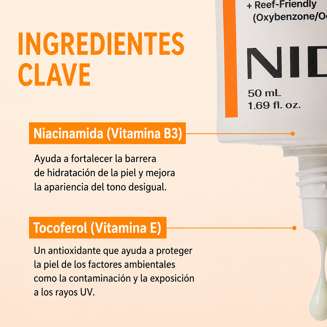 2X1 | NIDA®  Protector Solar Coreano  SPF50+ | Invisible Fit